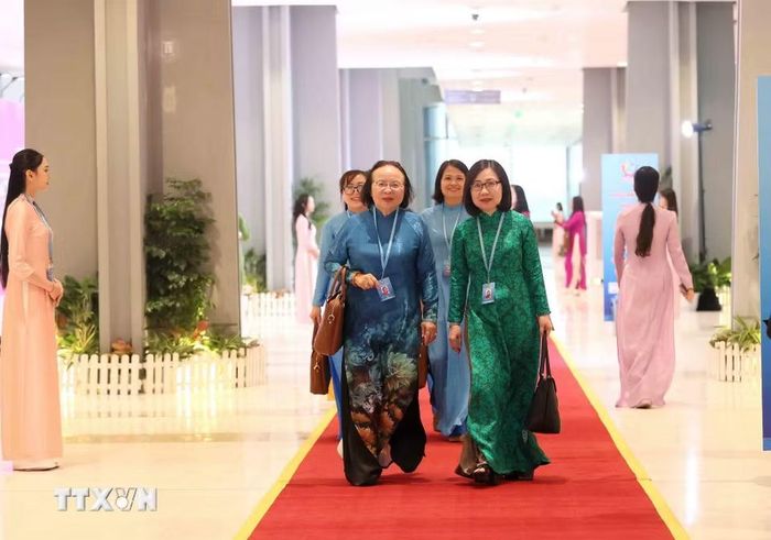 Đại biểu dự phiên Khai mạc trọng thể Đại hội đại biểu Phụ nữ toàn quốc lần thứ XIV. (Ảnh: An Đăng/TTXVN)