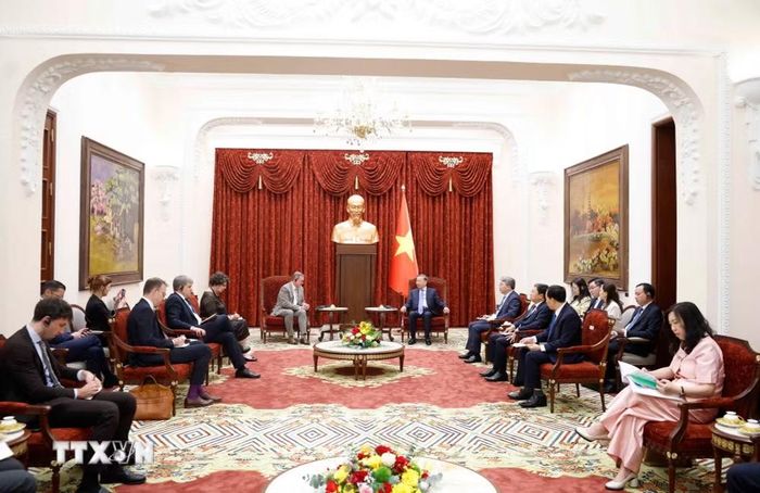 Tổng Bí thư, Chủ tịch nước Tô Lâm tiếp Phó Chủ tịch Quốc hội Cộng hòa Liên bang Đức Bodo Ramelow. (Ảnh: Thống Nhất/TTXVN)
