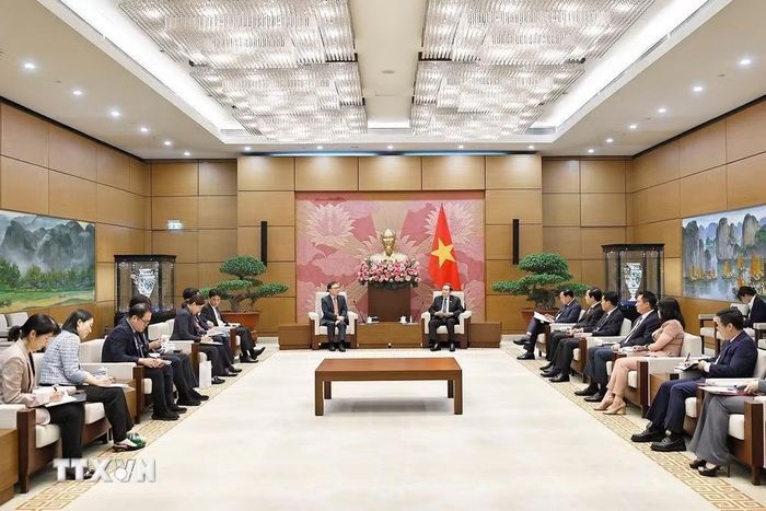 Chủ tịch Quốc hội Trần Thanh Mẫn tiếp Đại sứ Hàn Quốc tại Việt Nam Choi Young Sam. (Ảnh: Doãn Tấn/TTXVN)