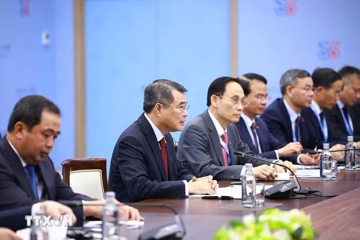 Thủ tướng Lê Minh Hưng phát biểu. (Ảnh: Dương Giang/TTXVN)