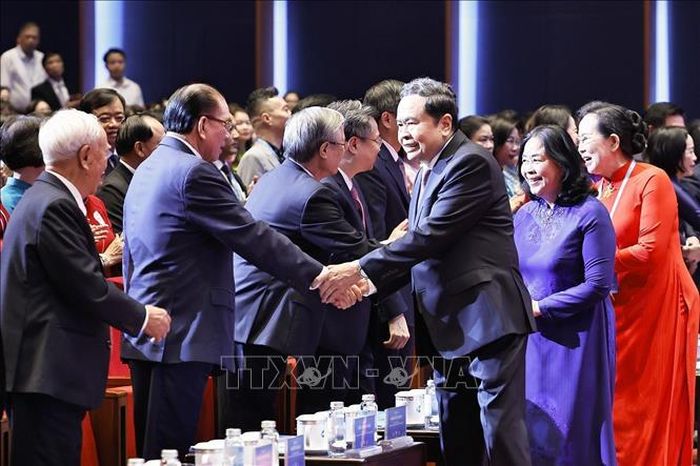 Chủ tịch Quốc hội Trần Thanh Mẫn và đại biểu dự khai mạc đại hội. Ảnh: Doãn Tấn/TTXVN