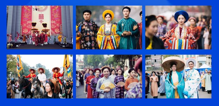 Lễ diễu hành Việt phục "Bách hoa hỷ sự" trong khuôn khổ Ngày hội Hạnh phúc 2025 lan tỏa hình ảnh Việt Nam đến du khách trong và ngoài nước.