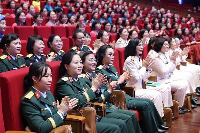 Đại biểu dự Phiên Khai mạc trọng thể Đại hội đại biểu Phụ nữ toàn quốc lần thứ XIV. Ảnh: Lâm Khánh/TTXVN