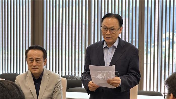 Ông Choi Jong Yeop, Chủ tịch Hiệp hội báo chí quốc gia Hàn Quốc, phát biểu tại buổi lễ. Ảnh: Đức Thắng/PV TTXVN tại Hàn Quốc