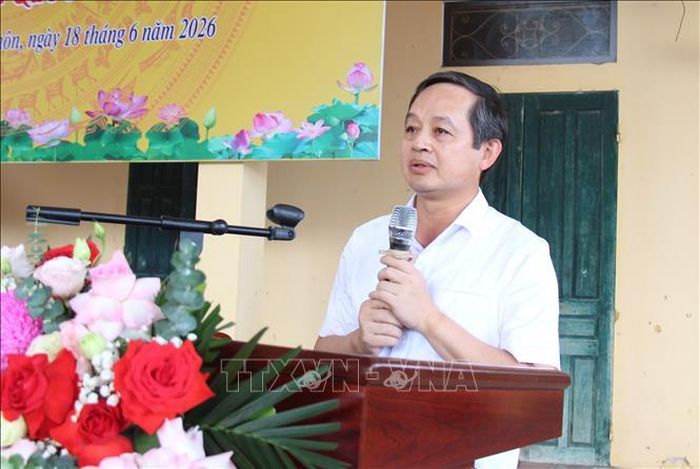 Chủ tịch UBND tỉnh Bắc Ninh Phạm Hoàng Sơn phát biểu tại buổi bàn giao mặt bằng.
