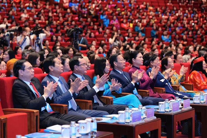 Lãnh đạo Đảng, Nhà nước, Mặt trận Tổ quốc tham dự Đại hội. Ảnh: TTXVN
