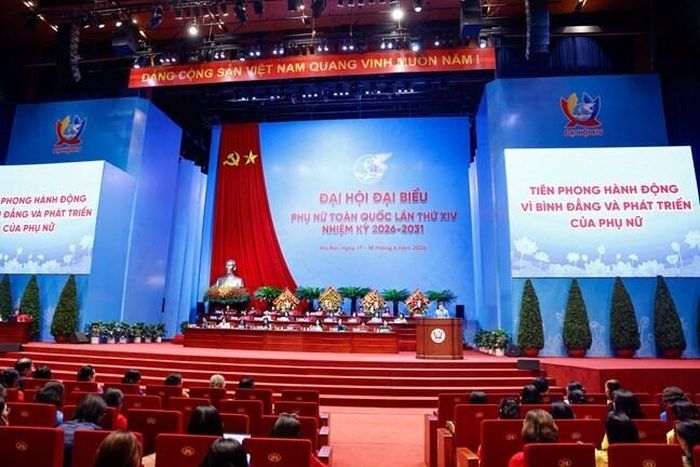 Toàn cảnh phiên bế mạc Đại hội đại biểu Phụ nữ toàn quốc lần thứ XIV. Ảnh: MTTQ