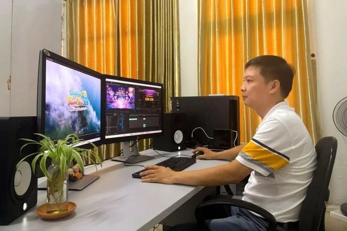 AI hỗ trợ anh Lại Minh Đức dựng một số chương trình truyền hình.