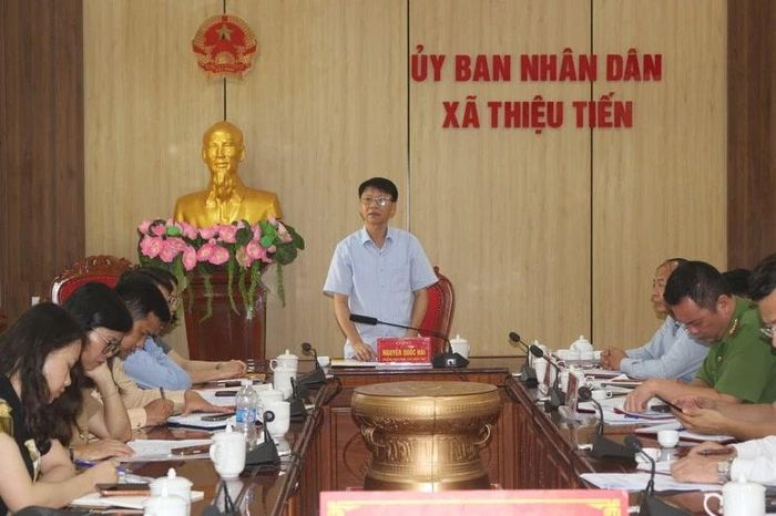 Trưởng Ban Pháp chế HĐND tỉnh Nguyễn Quốc Hải phát biểu tại buổi khảo sát.