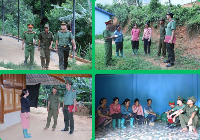 Công an xã Xa Dung thường xuyên xuống cơ sở nắm tình hình, tuyên truyền giáo dục pháp luật đến người dân trên địa bàn.