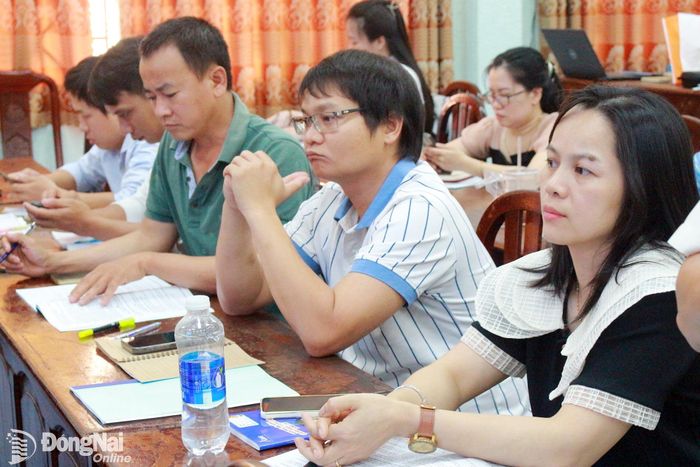 Các học viên tham dự hội nghị huấn luyện an toàn vệ sinh lao động. Ảnh: N.Hòa