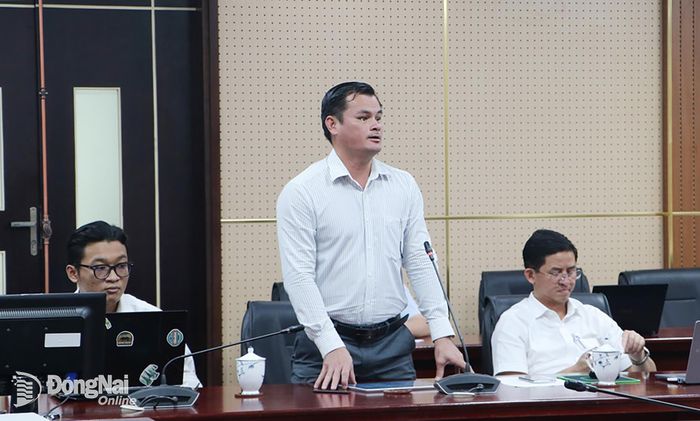 Đại diện Sở Nông nghiệp và Môi trường phát biểu ý kiến tại buổi làm việc. Ảnh: Phạm Tùng