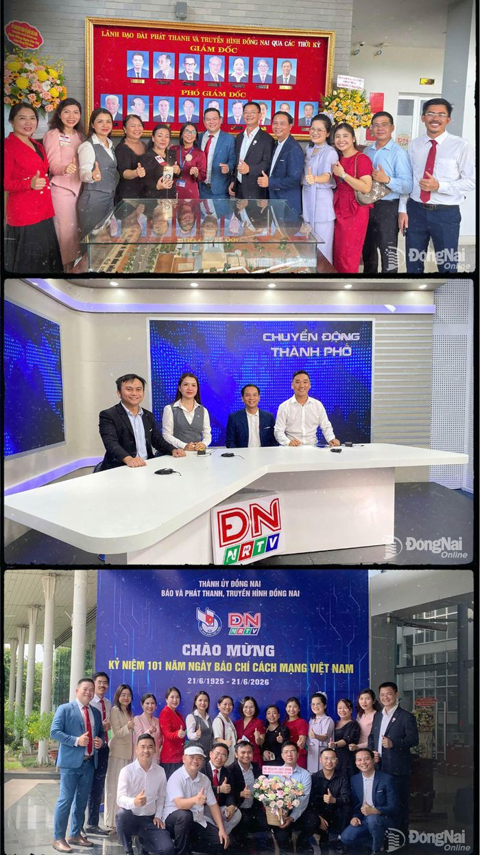 Cán bộ Báo và Phát thanh, Truyền hình Đồng Nai chụp hình lưu niệm cùng đoàn doanh nghiệp BNI khu vực Đồng Nai và TP. Hồ Chí Minh. Ảnh: Phú Lộc