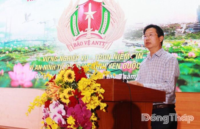 Phó Chủ tịch UBND tỉnh Huỳnh Minh Tuấn phát biểu khai mạc Hội thi.