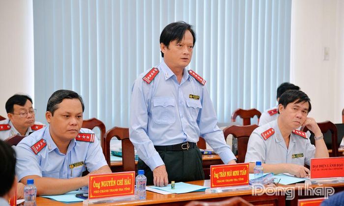 Chánh Thanh tra tỉnh Trần Ngô Minh Tuấn phát biểu tại buổi tiếp công dân.