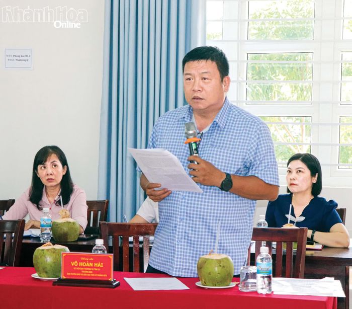 Đồng chí Võ Hoàn Hải phát biểu tại hội nghị.