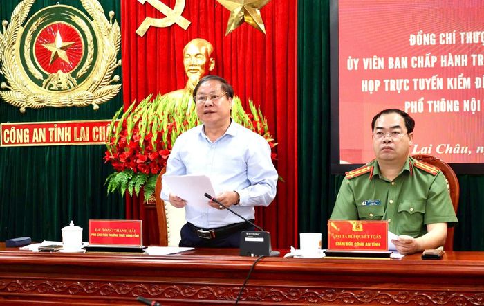 Đồng chí Tống Thanh Hải - Ủy viên Ban Thường vụ Tỉnh ủy, Phó Chủ tịch Thường trực UBND tỉnh phát biểu ý kiến tại hội nghị.