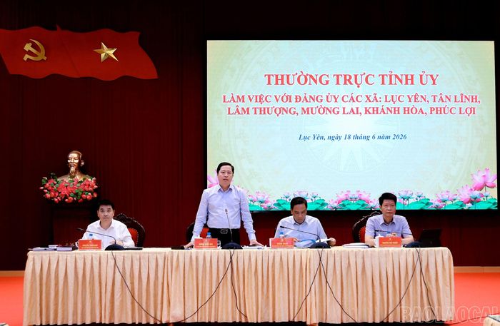 Đồng chí Bí thư Tỉnh ủy Dương Quốc Huy phát biểu định hướng tại buổi làm việc.