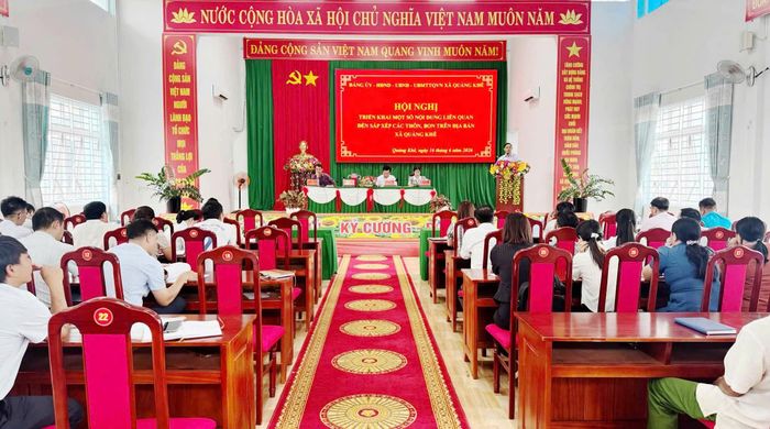 Tại Hội nghị triển khai một số nội dung liên quan sắp xếp thôn, bon, đa số cán bộ cơ sở xã Quảng Khê đồng thuận, thống nhất cao với chủ trương này