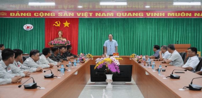 Bí thư Tỉnh ủy Nguyễn Hồ Hải phát biểu tại buổi làm việc. Ảnh: Cổng TTĐT tỉnh Cà Mau