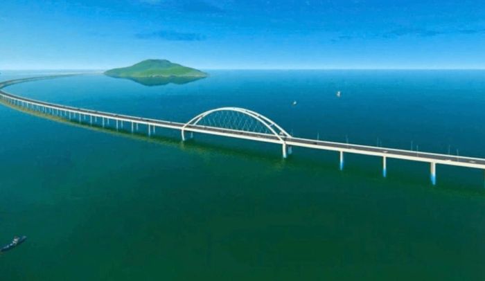 Khi hoàn thiện, đây sẽ là cầu vượt biển lớn nhất Việt Nam. Ảnh: CĐT