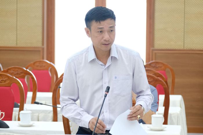 Đại diện lãnh đạo Sở Nông nghiệp và Môi trường phát biểu tại buổi làm việc