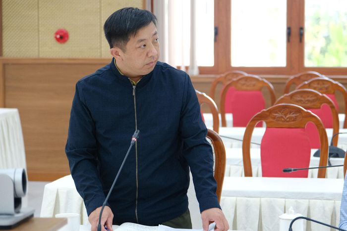 Đại diện lãnh đạo Chi cục Kiểm lâm phát biểu