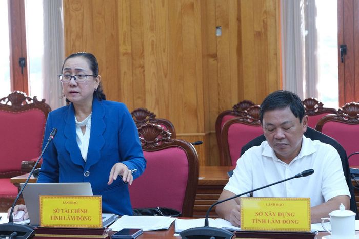 Đại diện lãnh đạo Sở Tài chính nêu ý kiến tại buổi làm việc