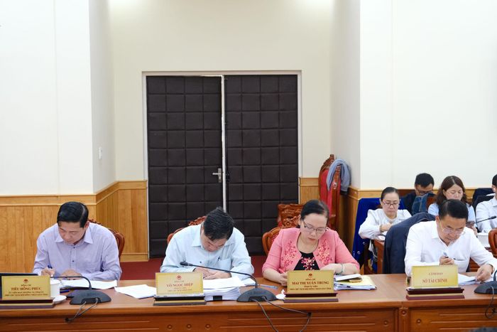 Các đồng chí: Tiêu Hồng Phúc, Ủy viên Ban Thường vụ Tỉnh ủy, Phó Chủ tịch HĐND tỉnh; Mai Thị Xuân Trung, Tỉnh ủy viên, Phó Chủ tịch HĐND tỉnh kiêm Trưởng Ban Pháp chế HĐND tỉnh; Võ Ngọc Hiệp, Tỉnh ủy viên, Phó Chủ tịch UBND tỉnh tham dự buổi làm việc