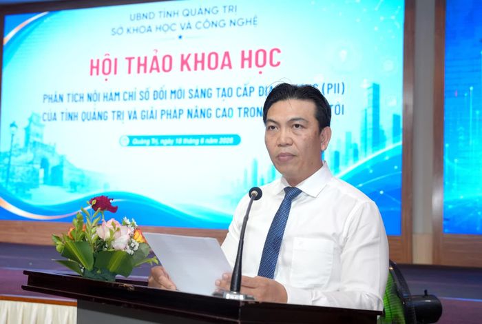 Đại diện lãnh đạo Sở Khoa học-Công nghệ phát biểu kết luận hội thảo - Ảnh: H.Tr