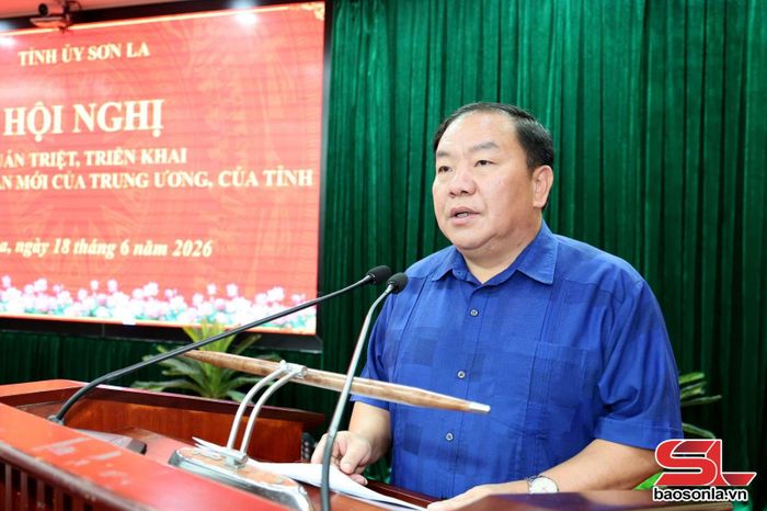 Đồng chí Phó Bí thư Tỉnh ủy điều hành thảo luận tại hội nghị.