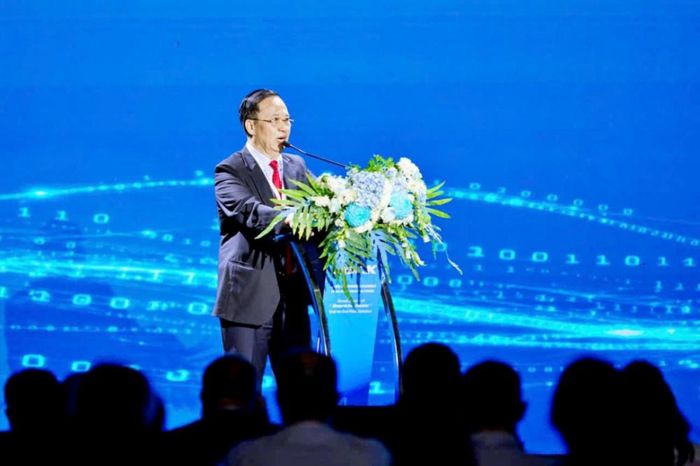 Ông Vũ Đức Giang - Chủ tịch Hiệp hội Dệt May Việt Nam phát biểu tại sự kiện.