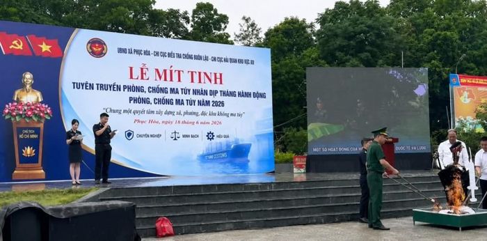 Hải quan chủ trì phát động Tháng hành động phòng, chống ma túy 2026 tại Cao Bằng. Ảnh: HQ