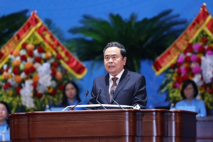 Chủ tịch Quốc hội Trần Thanh Mẫn Phát biểu chỉ đạo tại Đại hội đại biểu Phụ nữ toàn quốc lần thứ XIV. Ảnh: BTC