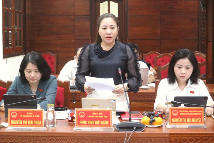 Phó Chủ tịch HĐND tỉnh Đắk Lắk Phúc Bình Niê Kdăm phát biểu