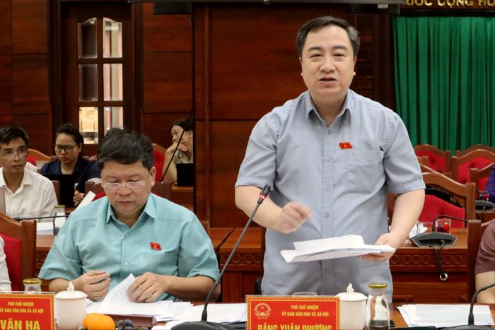 Phó Chủ nhiệm Ủy ban Văn hóa và Xã hội Đặng Xuân Phương phát biểu kết luận tại buổi làm việc