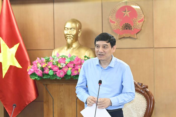 Chủ nhiệm Ủy ban Văn hóa và Xã hội Nguyễn Đắc Vinh phát biểu tại cuộc làm việc