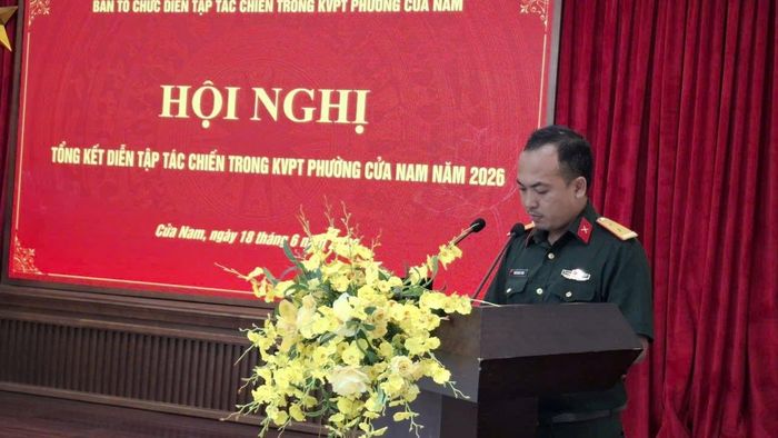 Trung tá Trần Quang Trung Phó Chỉ huy trưởng Ban Chỉ huy quân sự phường Cửa Nam