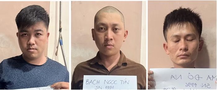 Từ trái sang phải, các đối tượng Hoàng Thành, Bạch Ngọc Tín, Ma Đô Na.