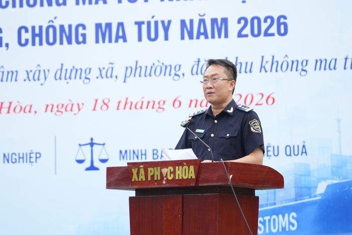 Lãnh đạo Chi cục điều tra chống buôn lậu - Cục Hải quan phát biểu khai mạc.