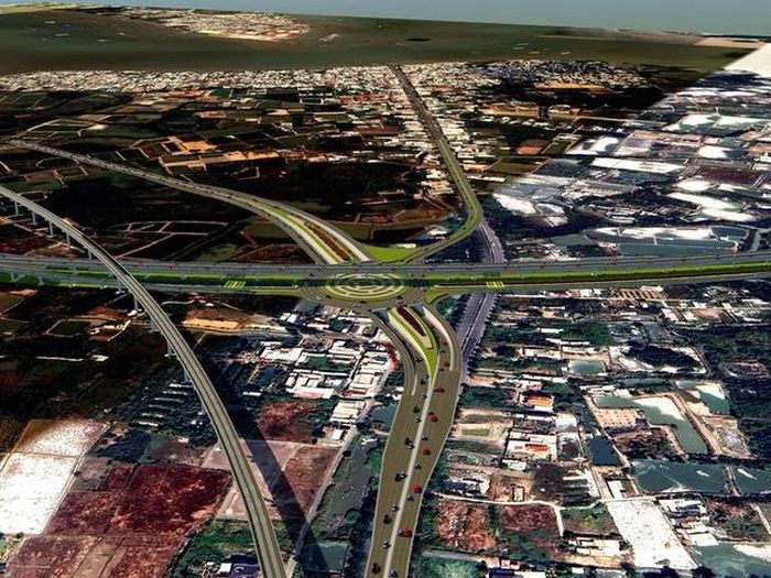 Phối cảnh nút giao đường Rừng Sác với cao tốc Bến Lức - Long Thành. Ảnh: Sở Xây dựng TP.HCM