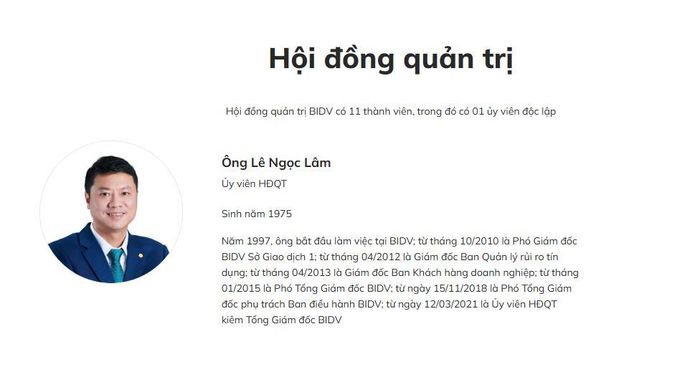 Ông Lê Ngọc Lâm hiện là Ủy viên HĐQT BIDV, được bầu giữ chức Chủ tịch HĐQT BIDV từ 1-7-2026. Ảnh: PV