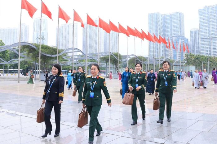 Đại biểu lực lượng vũ trang tham dự Đại hội. Ảnh: Tuấn Anh