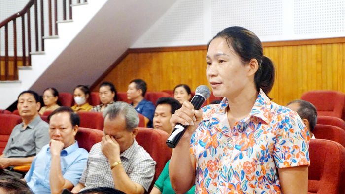 Cử tri nêu ý kiến tại hội nghị. Ảnh: B.Duy