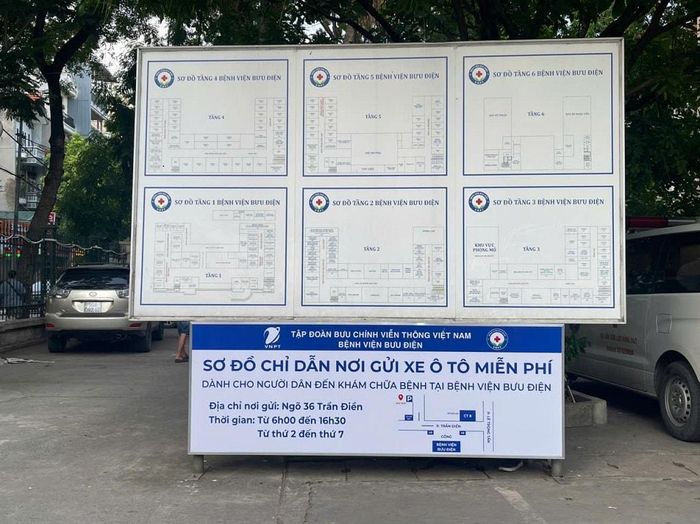 Sơ đồ chỉ dẫn nơi gửi ô tô miễn phí. Ảnh: PT