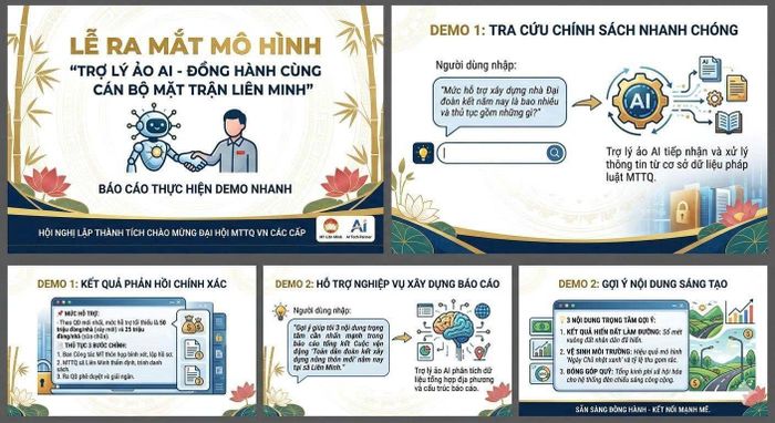Mô hình Trợ lý ảo giúp tra cứu chính sách nhanh chóng. Ảnh: MTTQ xã Liên Minh