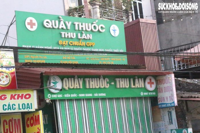 Quầy thuốc Thu Làn bị xử phạt 2 triệu đồng. Ảnh: Đ.Tùy.
