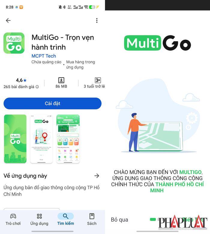 Ứng dụng tích hợp xe buýt, metro, buýt đường sông và xe đạp công cộng.