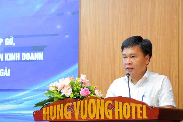 Ông Lê Văn Tài, Phó Giám đốc phụ trách Trung tâm Xúc tiến Đầu tư, Thương mại và Du lịch tỉnh Quảng Ngãi phát biểu khai mạc hội thảo