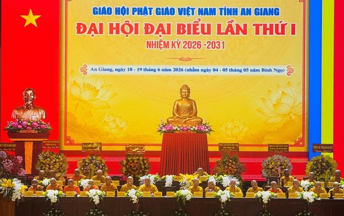 Quang cảnh Đại hội đại biểu Phật giáo tỉnh An Giang lần thứ I, nhiệm kỳ 2026-2031